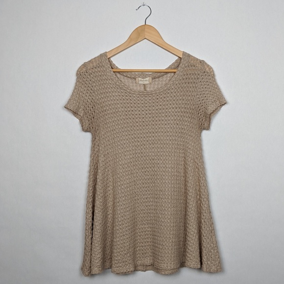 Altar'd State Tops - 🎇 Altar'd State Tan/Cream Knit Top/Tunic Boho S